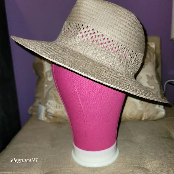 Gap Straw Tan/Dark Gray  Fedora Size M/L NWT - Picture 3 of 7
